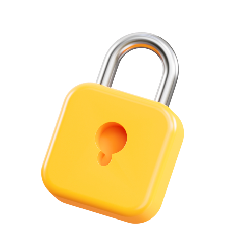 Cadeado amarelo representando segurança e privacidade